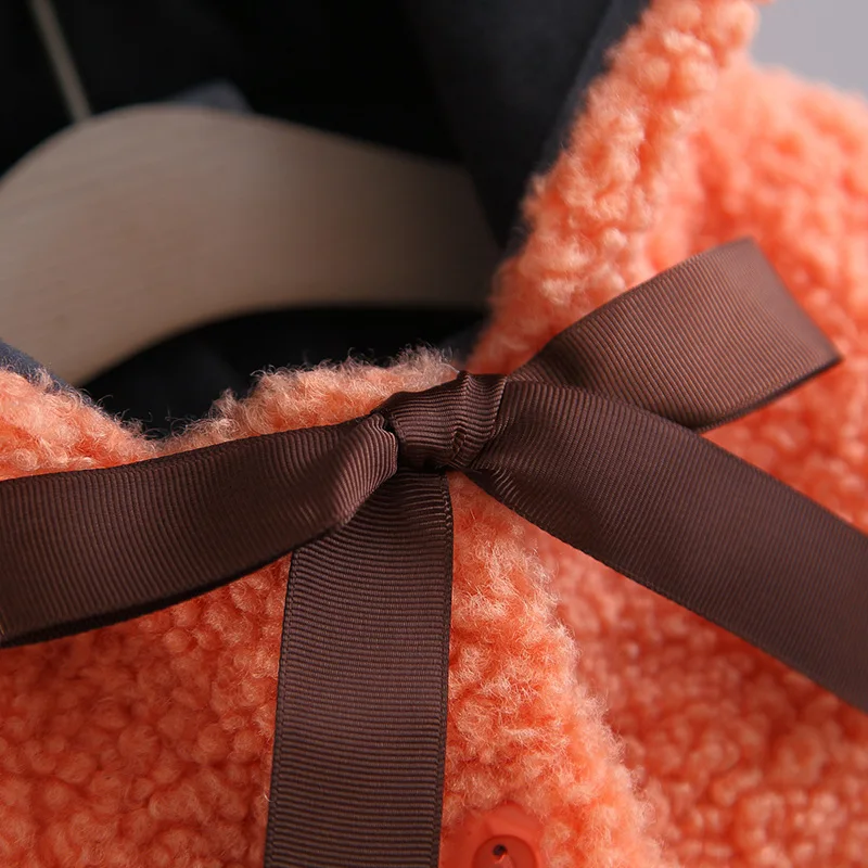 Детское пальто с мехом г., осенне-зимняя куртка для маленьких девочек, утепленная верхняя одежда с капюшоном, пальто куртка для малышей Одежда для новорожденных, 2 года