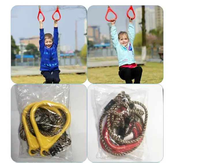 Indoor Gym Rings for Children, Pull Up Sports Swing Games, Fitness Training Handles, Kids Gift