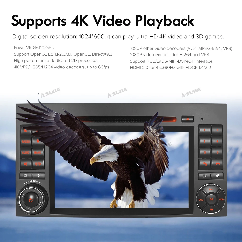 Cheap A-Sure 2 Din 8 Core 4G Android 9.0 Auto Radio GPS DVD Player Navigation For Mercedes-Benz A/B Sprinter Vito Viano VW Crafte 3