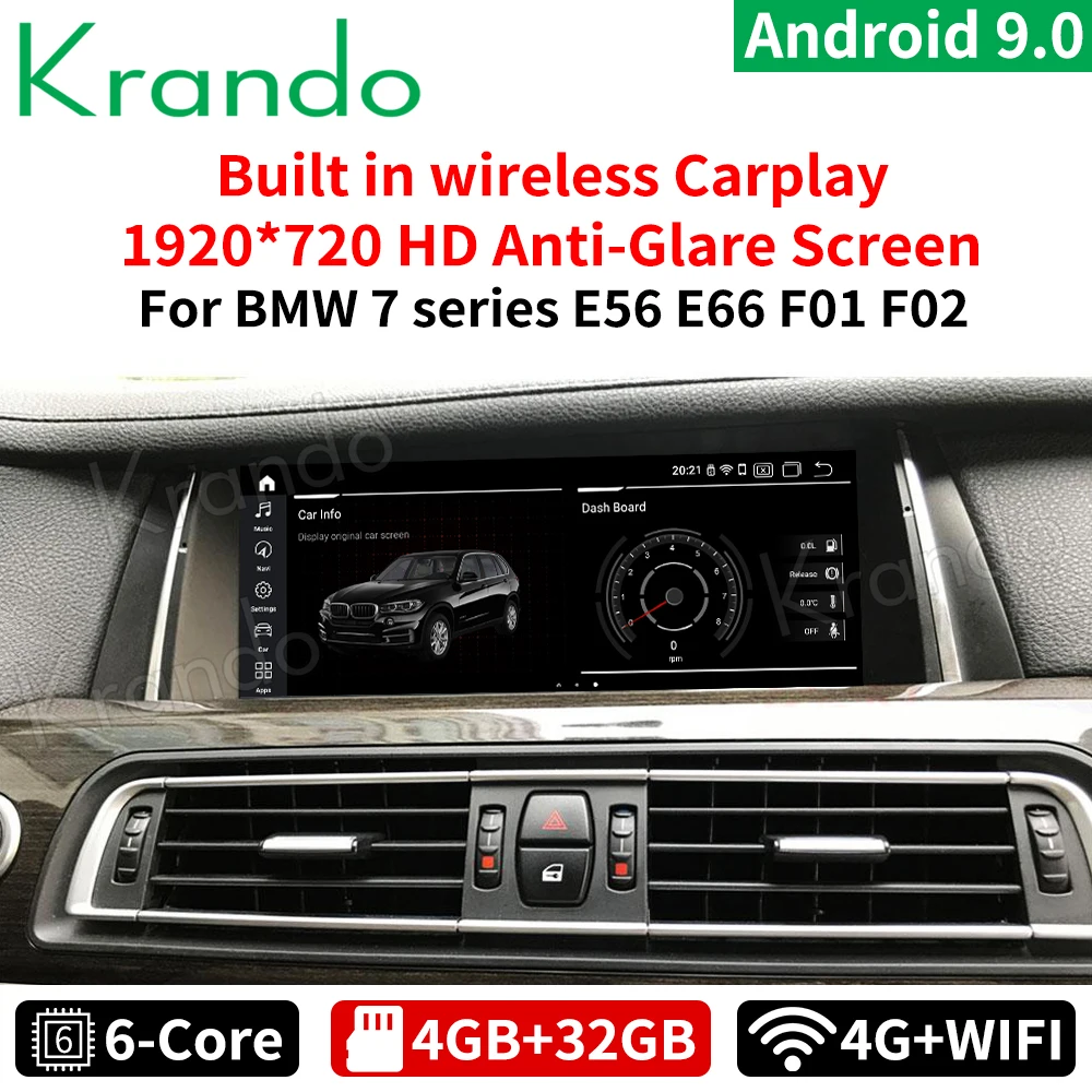 Krando Android 10 0 4 ГБ 64 25 ''автомобиль радио для BMW серий 7 F01 F02 2009 2015 аудио плеер CIC НБТ