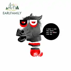 EARLFAMILY, 13 см x 12,5 см, Мультяшные наклейки на автомобиль с лошадью, солнцезащитный крем, винил, JDM, бампер, багажник, грузовик, графика