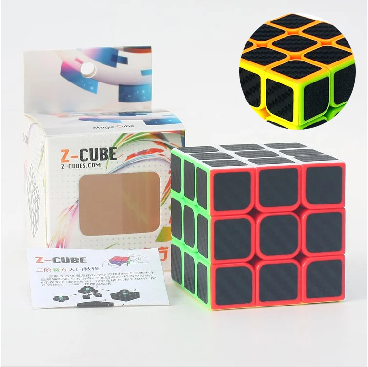 ZCUBE 3x3x3 Carbon Fiber Sticker Magic Cube Puzzle 3x3 Speed Cubo magico Square Puzzle Gifts Educational Toys for Children 9