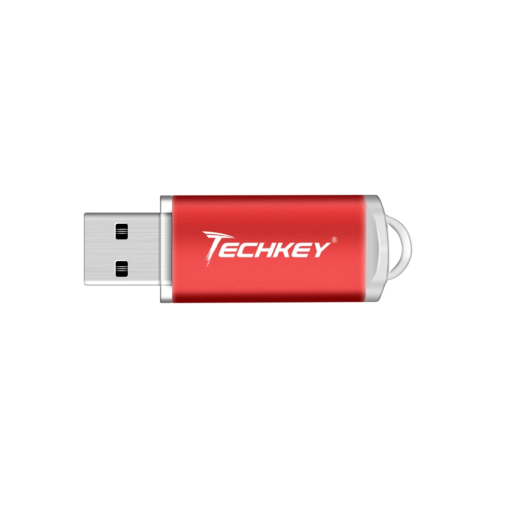 red Techkey usb falsh drive 16 ГБ 32 ГБ 8 ГБ 4 ГБ флешка usb2.0 memory stick реальная емкость usb pen drive флешка usb cle - Цвет: red