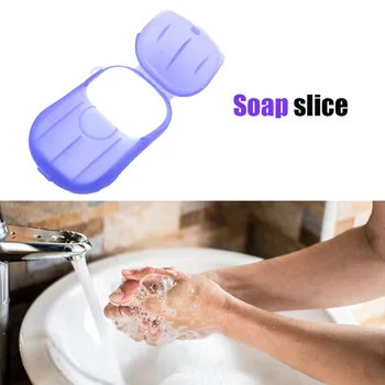 

20pcs/Box Portable Travel Hand Wash Scented Slice Disposable Soap Papers Sheets Mini Soap Paper Outdoors Clean Tools