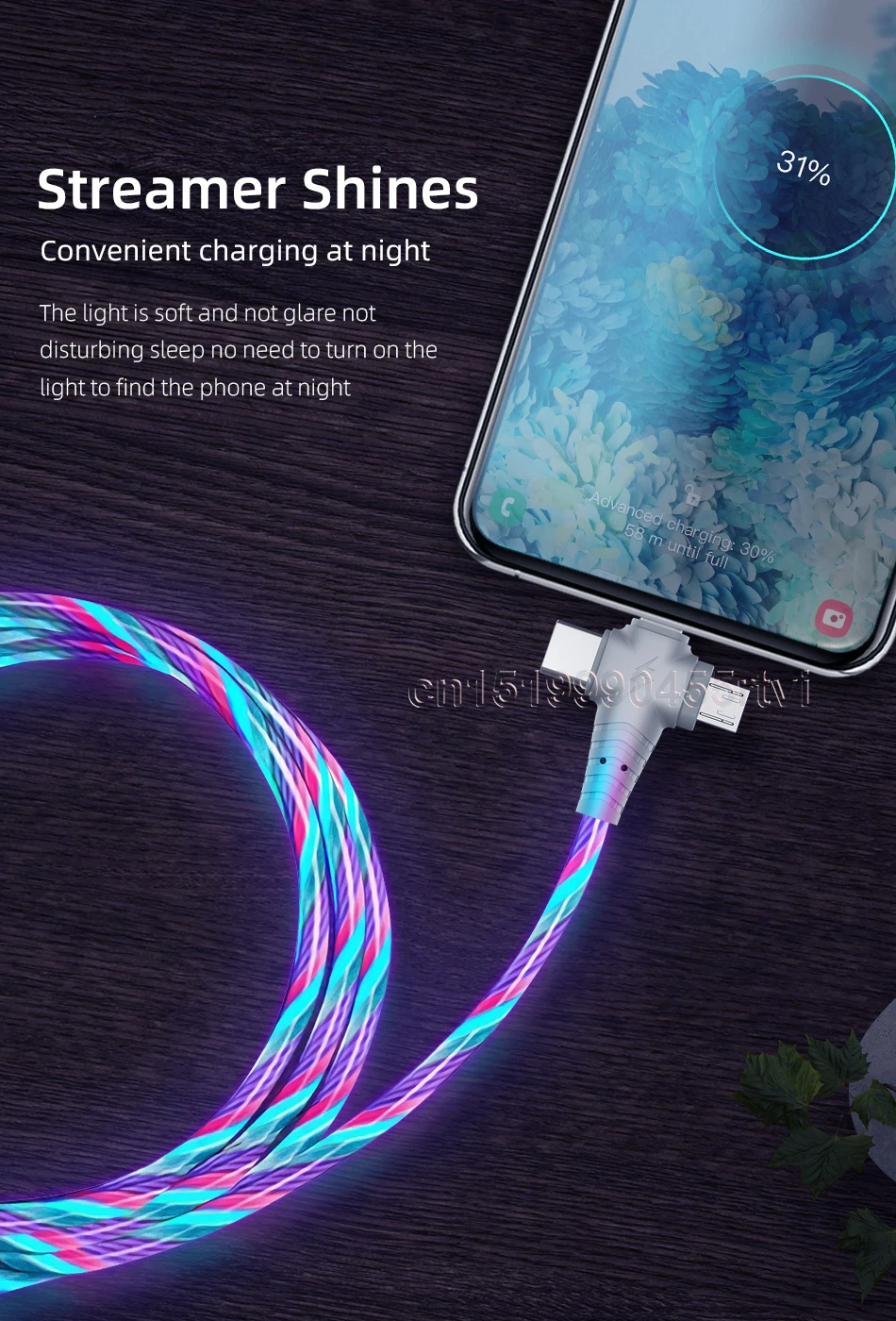 Flow Luminous 3 in 1 USB Cable for iPhone 13 12 11 Pro 3in1 2in1 Lighting Micro USB Type C 8-Pin charger for Huawei Xiaomi 1m hdmi phone to tv