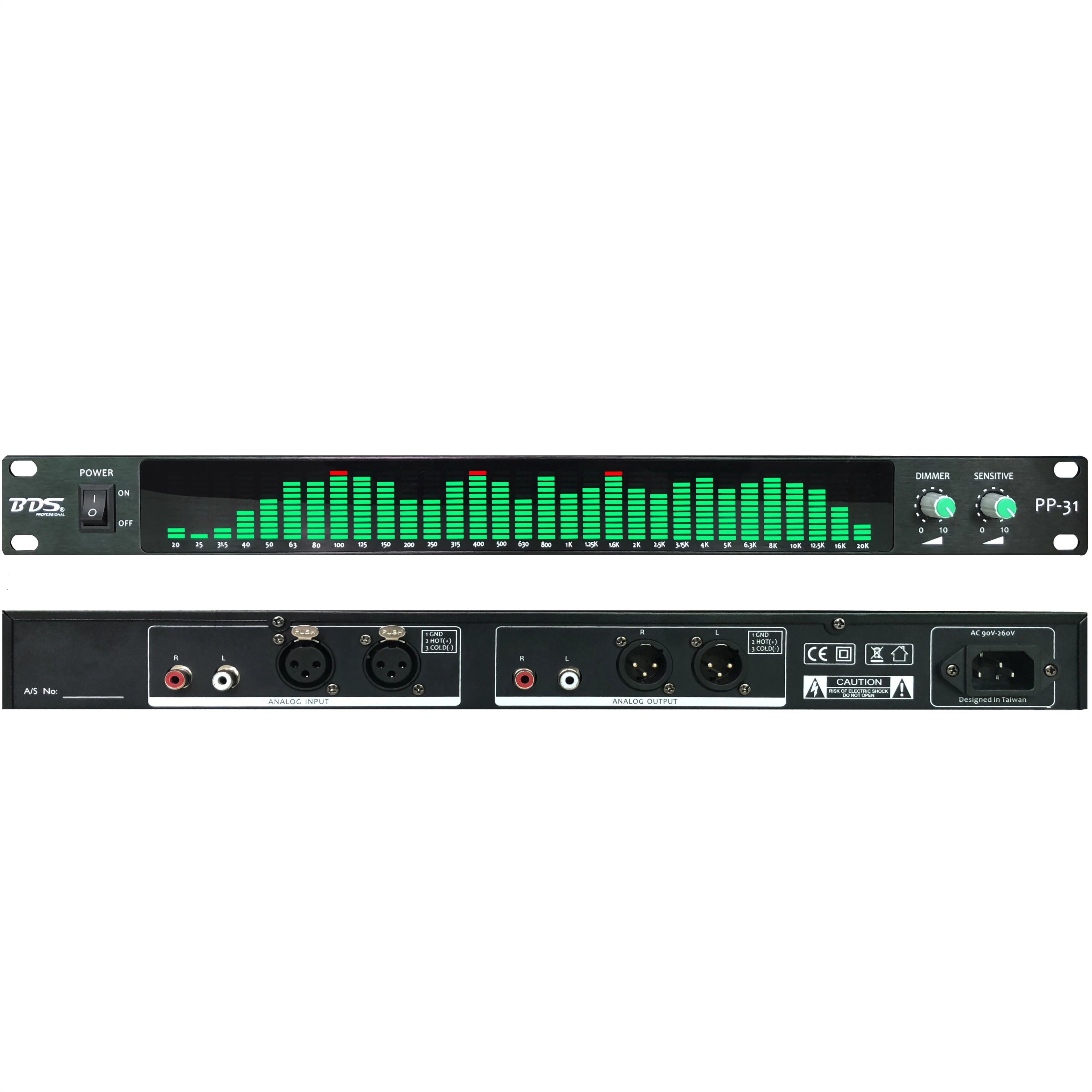 Pp-31 Rack-Mount 1U Analizzatore Di Spettro Digitale Display A Led Indicatore Di Spettro Musicale Indicatore Di Livello Scheda Amplificatore Vu Meter