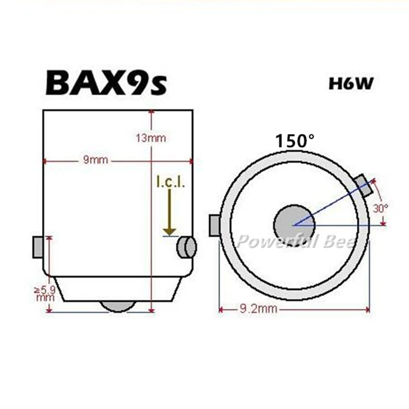 30 x BA9S/T4W BAX9S/H6W 4W светодиодный габаритный фонарь для автомобильного мотоцикла