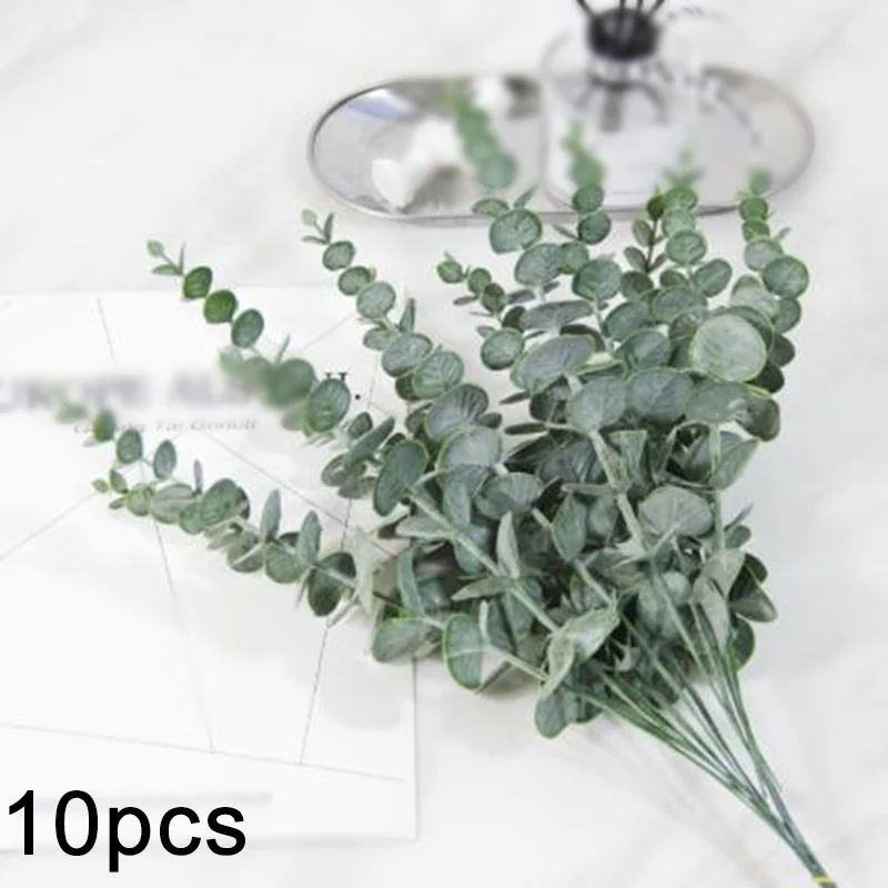 Искусственный Поддельный лист эвкалипта зеленый растение пластиковые цветы нордический домашний декор
