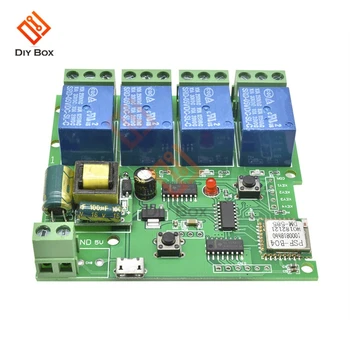 

12V 220V Wifi Relay Switch 4 Channel Wireless Wifi Relay Module Remote Control Switch App Control Switch 5-32V for Smart Home