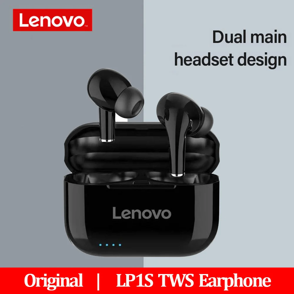 Оригинальные беспроводные Bluetooth наушники Lenovo LP1S TWS Спортивная гарнитура стерео