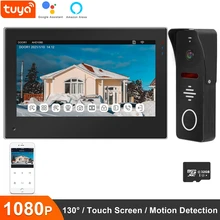 Anchencoky tuya inteligente campainha câmera wi fi vídeo porteiro 1080p detecção de movimento do telefone da porta com alexa/google casa campainha da porta
