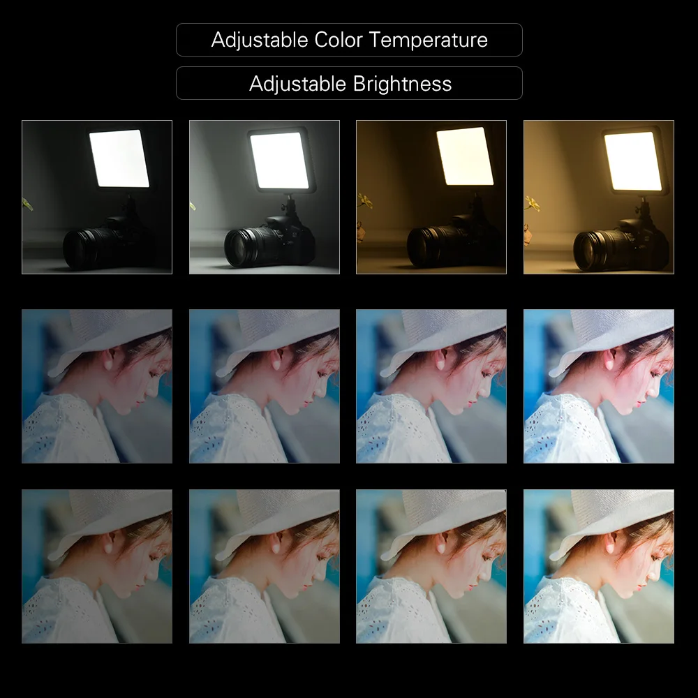Photography Andoer WY-160C 3300K-5600K LED Video Light Panel LCD Display Fill-in Lamp Dimmable for Canon Nikon Sony DSLR Camera