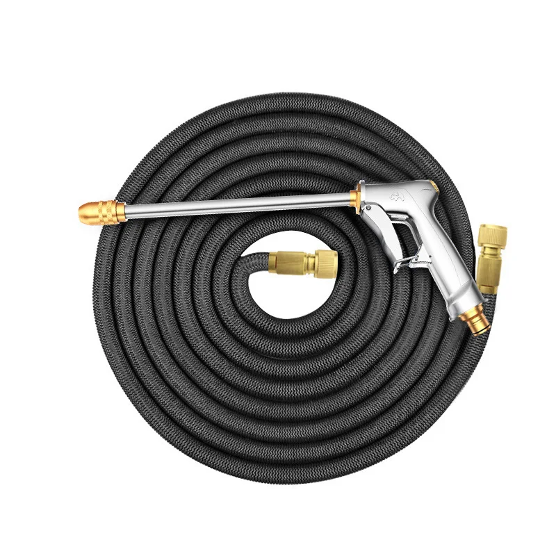 

High Pressure Car Washing Water Gun Grab Household Telescopic Pipe Hose Nozzle Strong Brush qi che ji Flowers Set