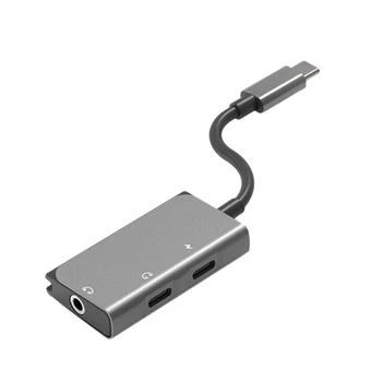 

Type-C Charging Audio Adapter 3 in 1 3.5mm Dual Type-C Headset Jack Audio Converter DP Quick Charging Adapter for Huawei