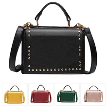 ^*Best Offers Luxury Handbags Women Bag Designer Crossbody Bags Small Rivet Double Sided Open Shoulder Messenger Bag Women Purses Black Tote