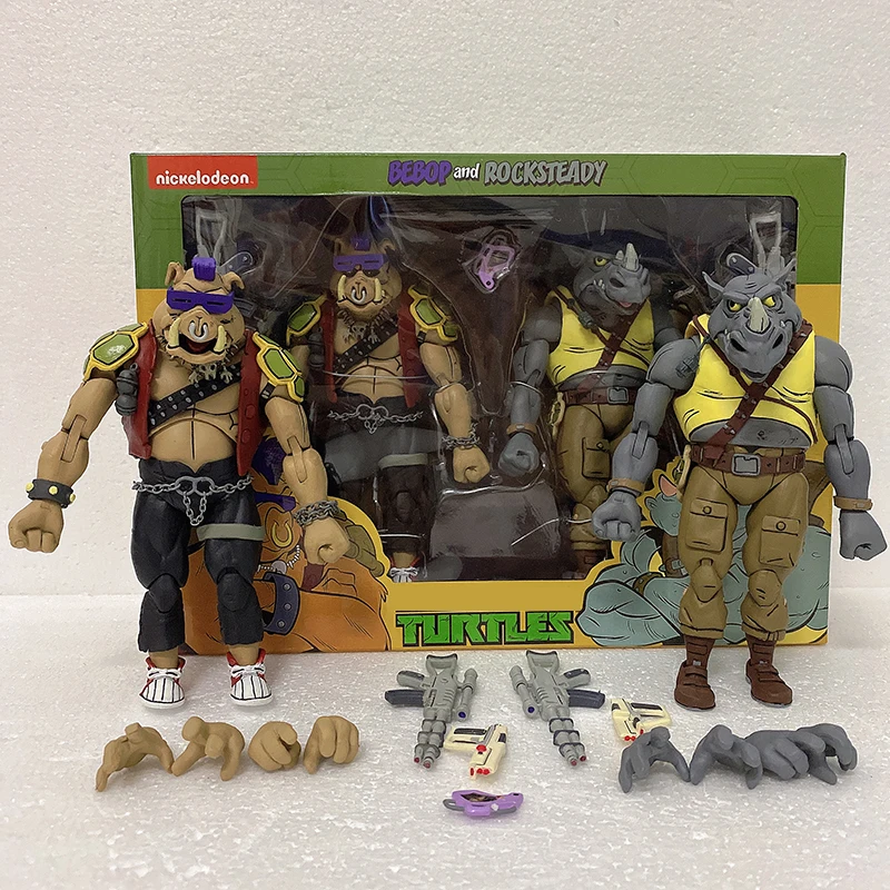 Фигурка черепашек NECA Bebop Rocksteady Donatello фигурка шредер аниме Микеланджело припой на