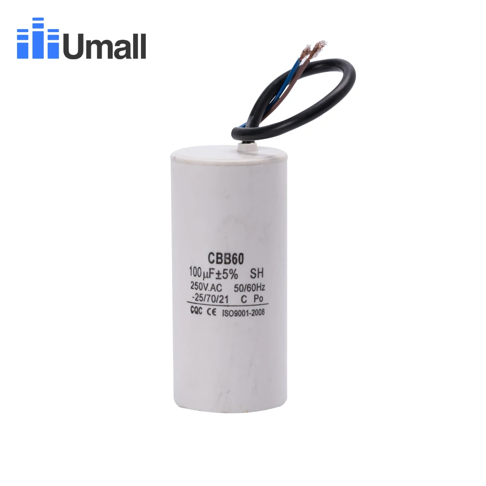 Condensateur de D/émarrage Condensateur de D/émarrage du Moteur /à fil de fil 100uF 250V AC CBB60