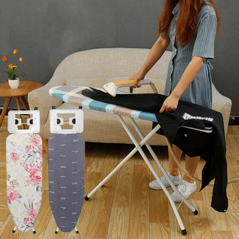 

Portable Folding Space Saving Elasticated Household Ironing Board Heat Non-Slip Adjustable Height Ironing Board Table Stand