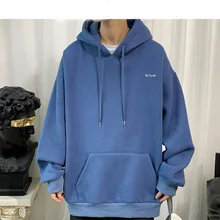 Harajuku coreano oversized sweatshirts 7 cores preto oversized moletom com capuz 2021 homens bordado sprint com capuz