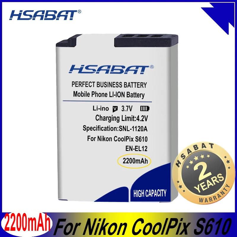 Аккумулятор HSABAT EN EL12 2200 мАч для Nikon CoolPix S610 S610c S620 S630 S710 S1000pj P300 P310 P330 S6200 S6300 S9400 S9500