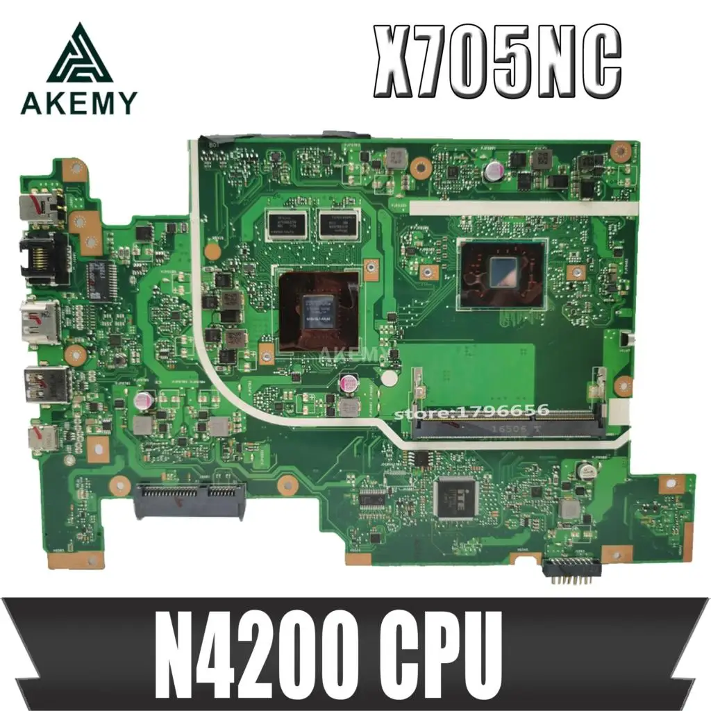 Akmey для Asus Vivobook 17 X705NC X705N N705N N705NC материнская плата ноутбука N4200 CPU тест хороший |