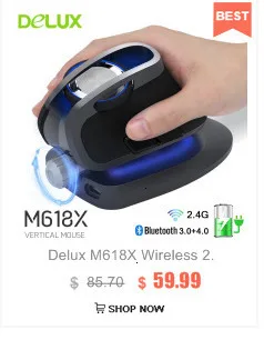 Delux M618 беспроводная Bluetooth 4,0 Вертикальная перезаряжаемая RGB игровая мышь с ковриком для мыши Бесплатные эргономичные Мыши для ПК ноутбука