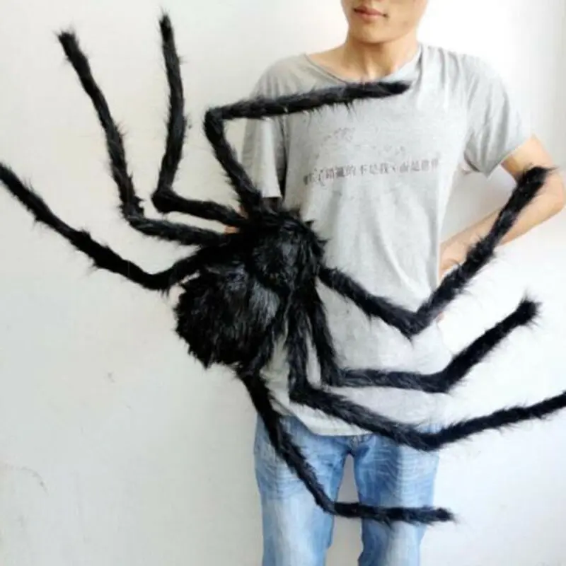 

3 Size Creative Decor Colorful Spider Halloween Decoration Haunted House Prop Indoor Outdoor Black Giant Halloween DIY decor Toy