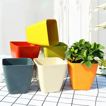 

Nordic Style Square Flower Pot Planters Plastic Bonsai Succulent Plant Pot Planters Flower Pot Container Garden Planters Pot