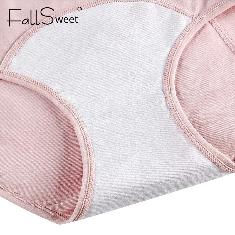 FallSweet 5 шт./упак.! Женские трусики, сексуальные, непротекающие, менструальные трусы, женское нижнее белье, хлопковые трусы размера плюс