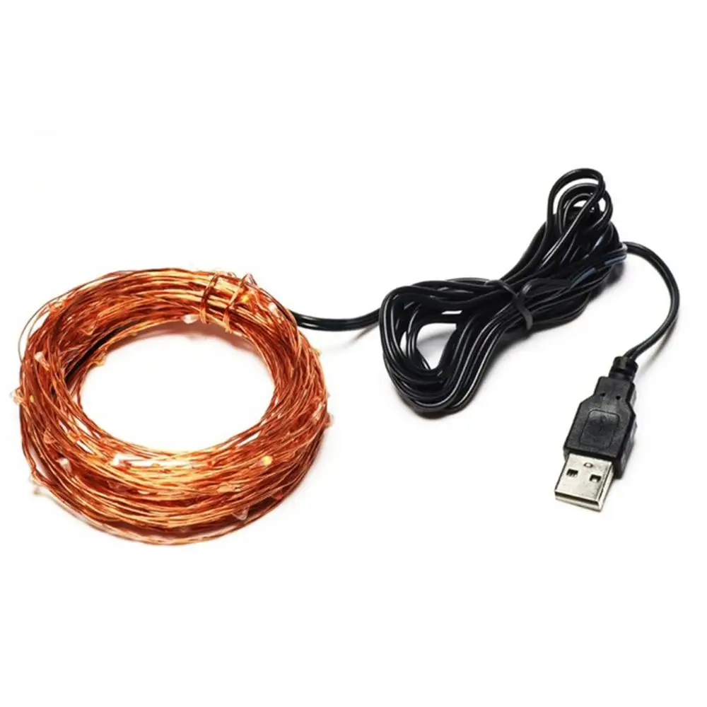 10 метров 100 огни Usb медная проволока гирлянда фестиваль украшения светодиодные