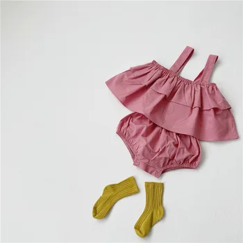 

2019 New Ins Baby Tracksuit Girls Summer Outfits Baby Clothing Girls Baby Clothes Free Shipping Cloth + Bread of Pants