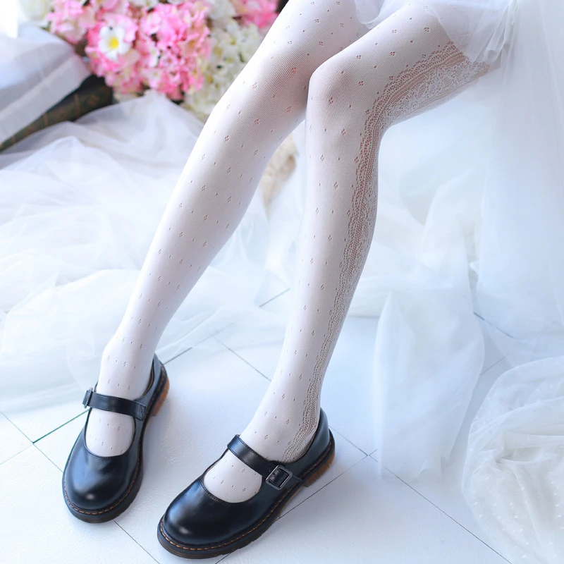 

Japanese sweet Lolita stockings lace openwork pantyhose girl dress with wild base socks