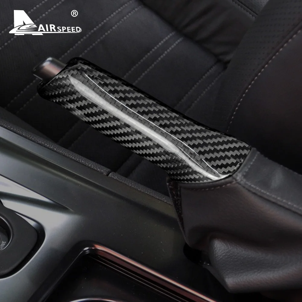 本物のカーボンファイバー製ハンドブレーキグリップカバー,車の