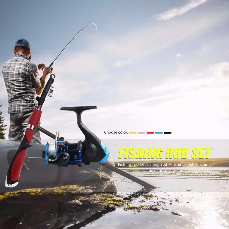 Hot Sale Rod Combo Multi-function 6 Section Casting Fishing Pole+Left/Right Hand Interchangeable Fishing Reel Set