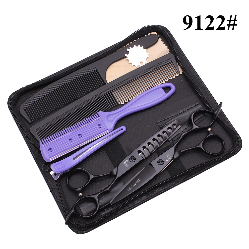 M9122 Hei2 K-A 6Y Парикмахерские ножницы, набор 6 дюймов, бренд Mr Rabbit, JP стальные ножницы для стрижки, ножницы для стрижки, Парикмахерские филировочные ножницы, ножницы для волос M9003 - Цвет: M9122 Hei2 K-A 6Y