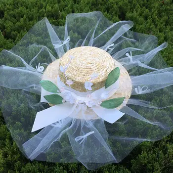 

Mingli Tengda Creative Mori Bridal Hat Seaside Vacation Travel Photography Exaggerated Mesh Hat Photo Studio Modeling Accessorie