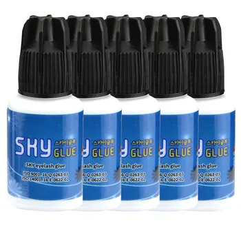 

5 Bottle Eyelash Extension S+ Sky Glue Professional Lash Glue 1 Bottle 5g From Korea Last Over 6 Weeks 3-4S Fasting Drying
