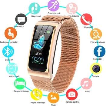

AK12 Women Smart Watch IP68 Waterproof Heart Rate Stopwatch Alarm Clock Fitness Tracker Swim Watches Android IOS Relogio Digital