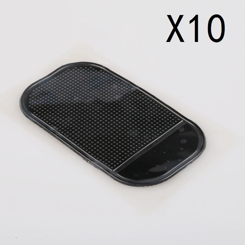 SSS#BAO car styling decoration perfume dashboard console interior accessories spider silicone phone non-slip anti-slip mat pads - Название цвета: black 10pcs