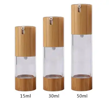 

10pcs/lot 15ml 30ml 50ml AS Bamboo Cosmetic Airless Bottle DIY Vacuum Lotion/Emulsion Press Pump Packing Container