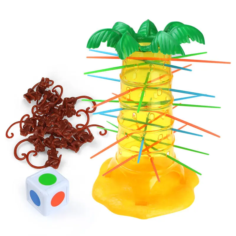 Children'S Educational Tabletop Game Monkey Tree Spike Pulling down Game Tilting Monkey Children Interactive Toy