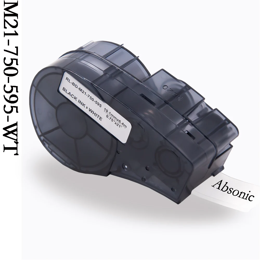 19 1 мм лента для маркировки M21 750 595 черный на белом WT Совместимость с Brady BMP21 PLUS IDPAL