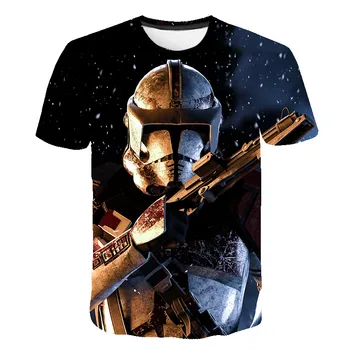 

3D Star Wars Children's clothing T-shirt Mandalorian clothes kids clothes Harajuku Anime movie graphic tees Male street Tops