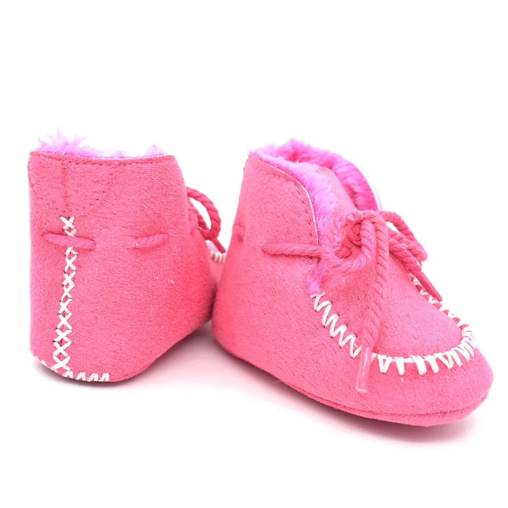 Fashion Baby Girl Boots Boys Shoes Winter Infiniti Toddler First Walkers Kids Plush Fur Extra Think Handmade Snowboots Knitting