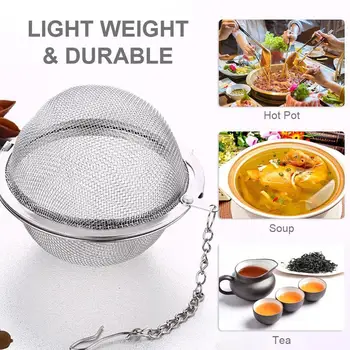 

Big Mesh Filter Herbal Ball Soup Stew, Spices Stew Infuser Steel Strainer Filter Tea Tea Locking Stainless Tools Cooking Ki R2Q2