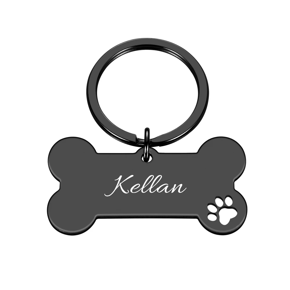 Personalized Collar Pet ID Tag Engraved Pet ID Name for Cat Puppy Dog Tag Pendant Keyring Bone Tag Pet Accessories Dropshipping