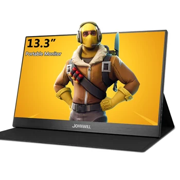 

Hot 13.3" HD Protable LCD Monitor with Leather Case Type-C (USB-C) Mini HDMI for Xbox One PS4 DVD PC Metal Shell LED Display