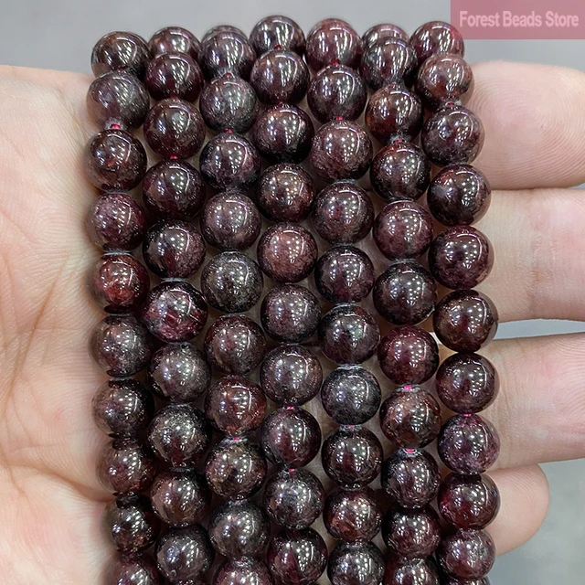 Natural Garnet Red faceted Round Stone Beads Loose Strand 15 4,6,8,10mm  For DIY Necklace Bracelet Jewelry Making,Free Shipping