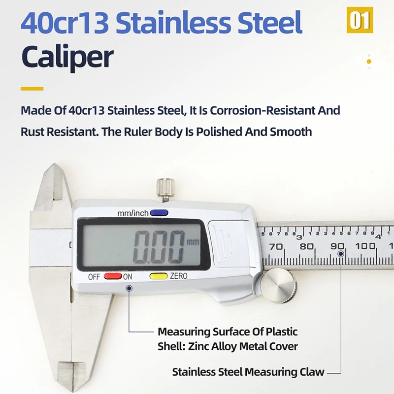 Generic Electronic Digital Caliper Metal Stainless Steel Vernier