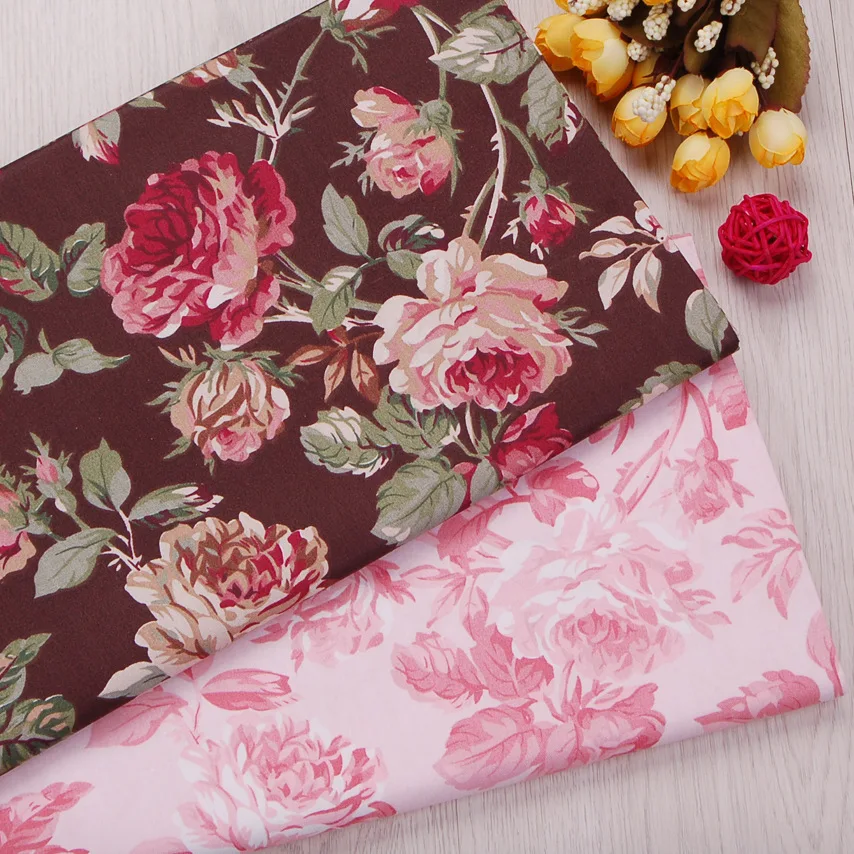 100% DIY Sewing Quilting Fat Quarters Material Tecido For Baby Dress Home Textiles Flower Twill Cotton Fabric,Patchwork Cloth